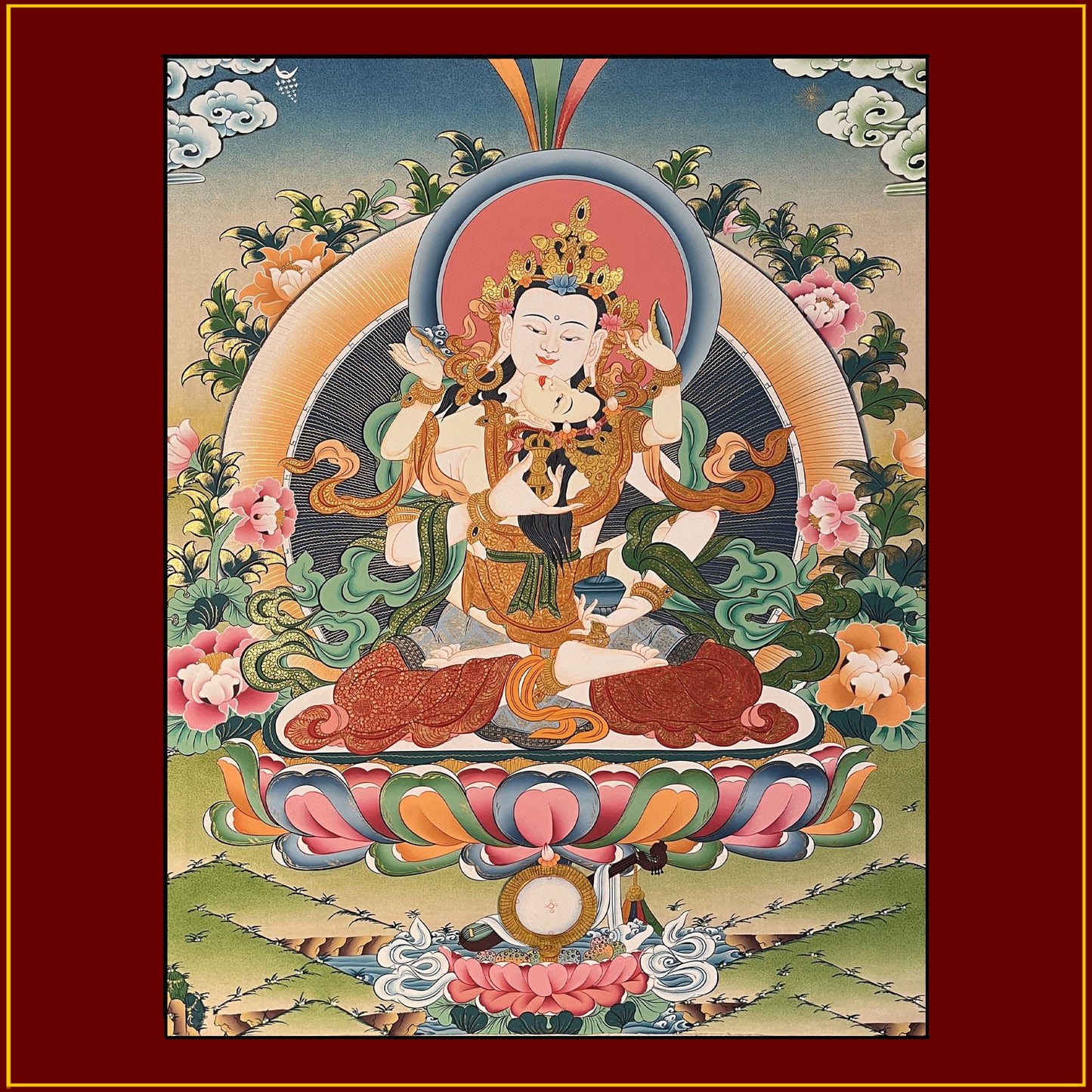 Vajrasattva Yab-Yum - 31 in x 51 in