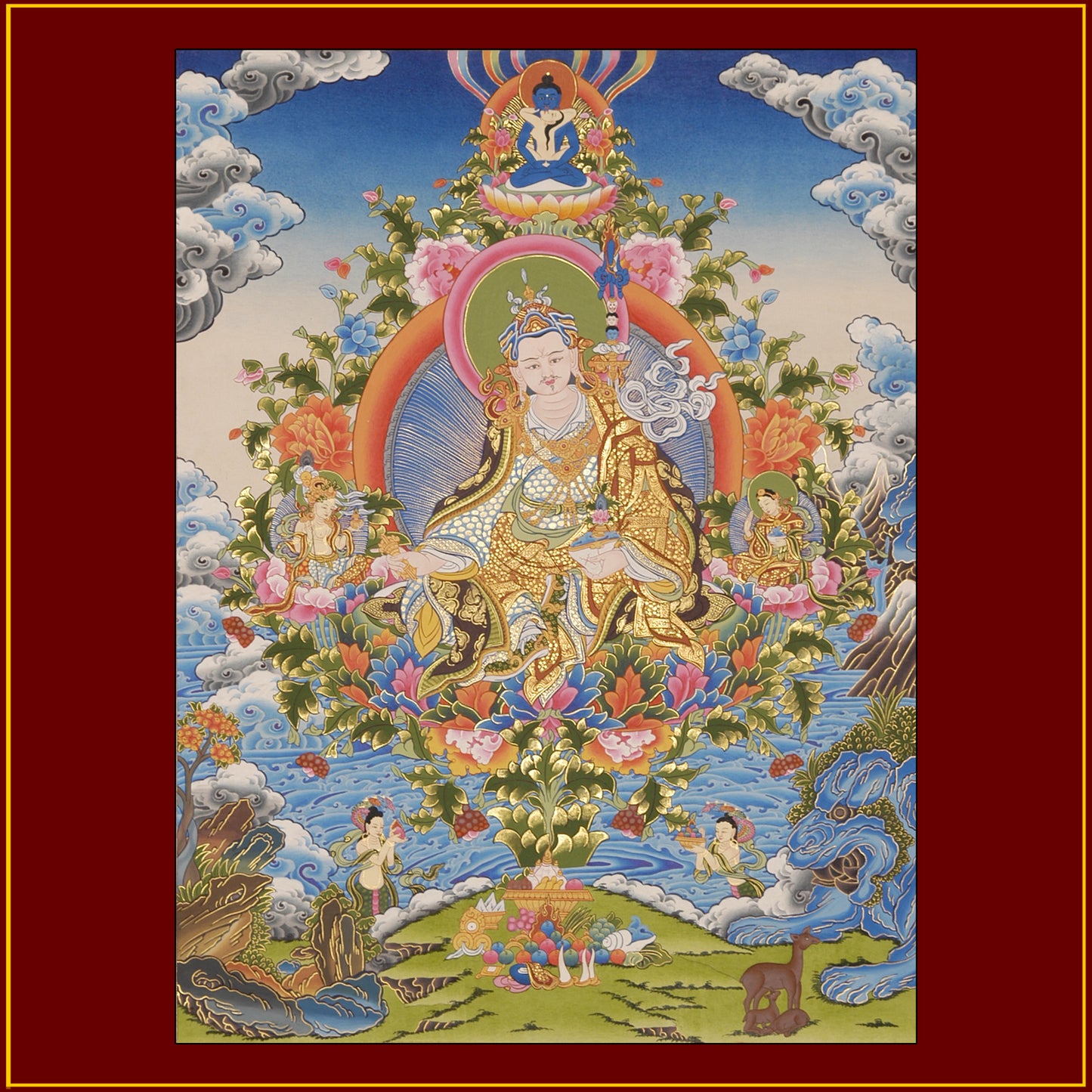 GURU PADMASAMBHAVA WITH OFFERING NAGAS