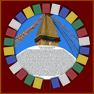 PRAYER FOR AVERTING NUCLEAR WAR (English)  SET OF 25 FLAGS - 30' long