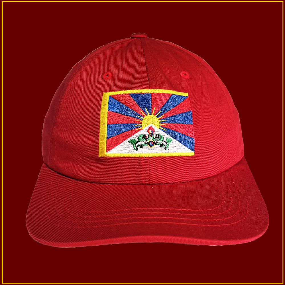 Tibetan National Flag - Adjustable Red Cap